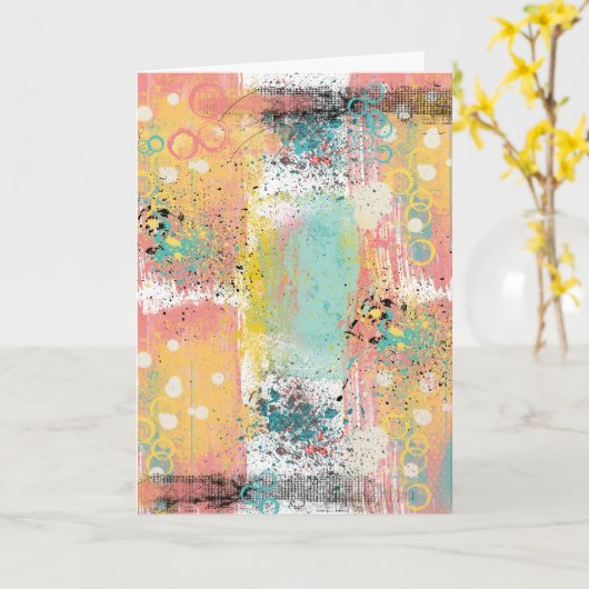 De Abstracte Verjaardag van Grunge van de Kaart (Gele Bloem)