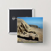 De Abu Simbel Temples, Egyptische woestijn Vierkante Button 5,1 Cm (Voorkant /achterkant)
