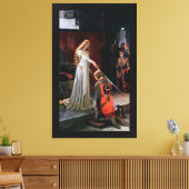 De Accolade door Edmund Blair Leighton Canvas Afdruk (Insitu (Woonkamer))