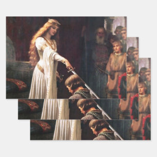 “De Accolade” Middeleeuwse Schilderij door Edmund  Inpakpapier Vel