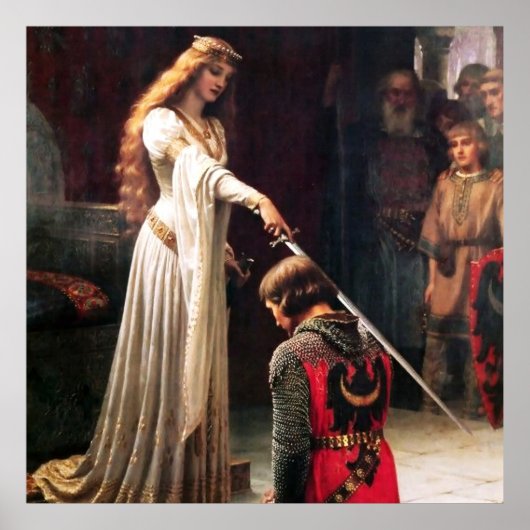 “De Accolade” Middeleeuwse Schilderij door Edmund Poster (Voorkant)