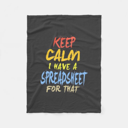 De accountant beschikt over een spreadsheet voor d fleece deken (Voorkant)