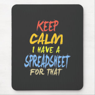De accountant heeft daarvoor een spreadsheet muismat