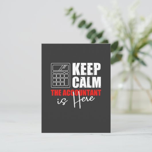 De accountant is hier bedankkaart (Staand voorkant)