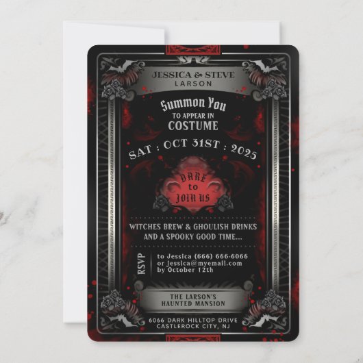 De Ace of Spades Skull Party Invitation Kaart (Achterkant)