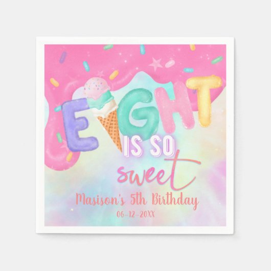 De acht is zo zoete roze die Napkins bevroeit Servet (Voorkant)