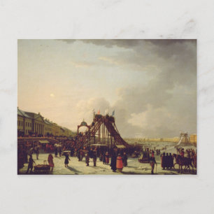 De achtbaan op de Neva in St. Briefkaart