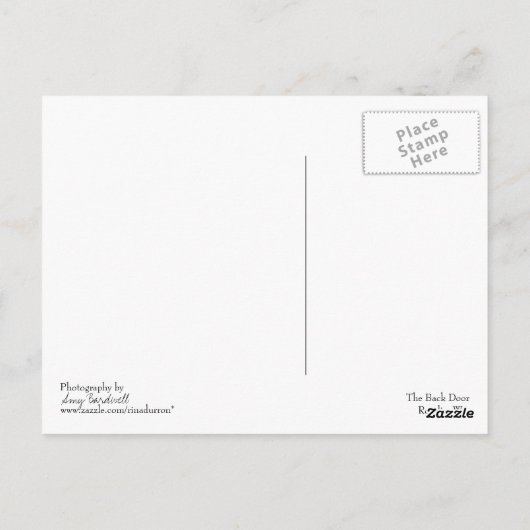 De achterdeur briefkaart (Achterkant)