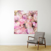 De achtergrond van bleke gele bubbels. wandkleed (In Situ (horizontaal))