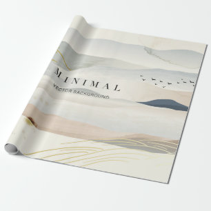 de achtergrond van de bergkunsten en de gouden lij cadeaupapier