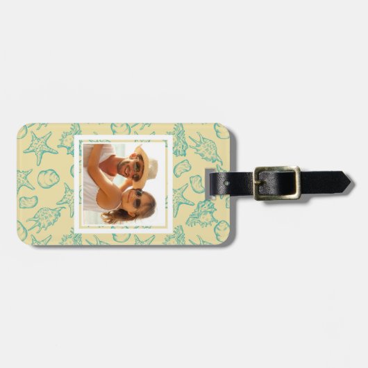 De Achtergrond van de Foto van de douane met shell Bagagelabel (Voorkant horizontaal)