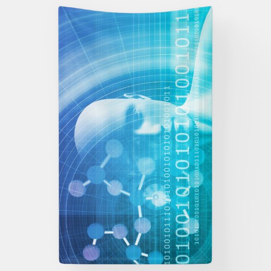 De Achtergrond van de molecule als Abstract Spandoek (Verticaal)