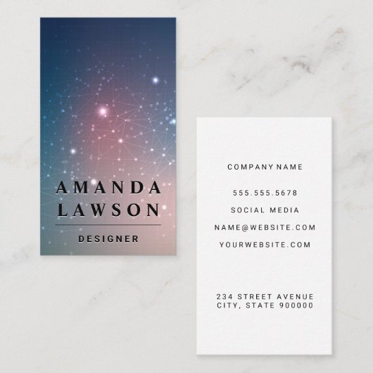 De Achtergrond van het Netwerk van Tech Visitekaartje (Voorkant / Achterkant)