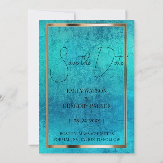 De achtergrond van het Patina van de boomstam spa Save The Date (Voorkant)