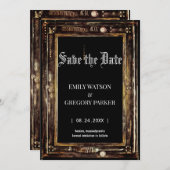 De achtergrond van het Patina van de boomstam spa Save The Date (Voorkant / Achterkant)