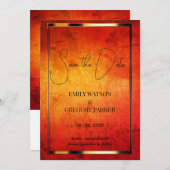 De  achtergrond van het Patina van de boomstam spa Save The Date (Voorkant / Achterkant)