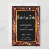 De  achtergrond van het Patina van de boomstam spa Save The Date (Voorkant)