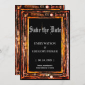 De  achtergrond van het Patina van de boomstam spa Save The Date (Voorkant / Achterkant)