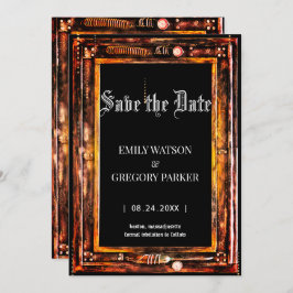 De  achtergrond van het Patina van de boomstam spa Save The Date