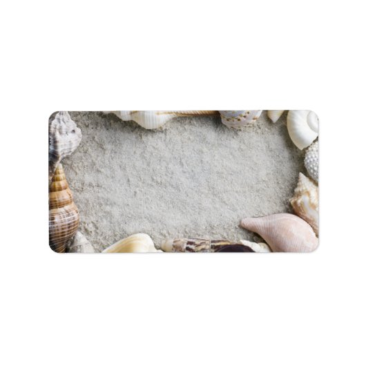 De Achtergrond van het Sand van Shell van het zee Etiket (Voorkant)