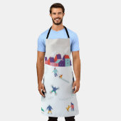 De achtergrond van het winterseizoen personages. W Schort (Gedragen)