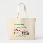 De achtergrond van tekens grote tote bag (Voorkant)