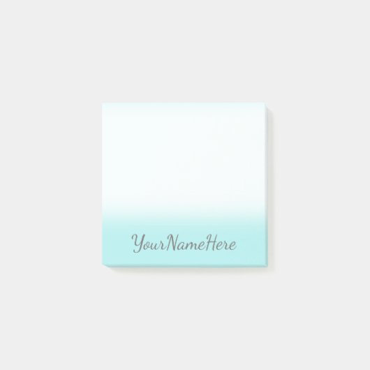 De achtergrond van Turquoise + de grijze Manuscrip Post-it® Notes (Voorkant)