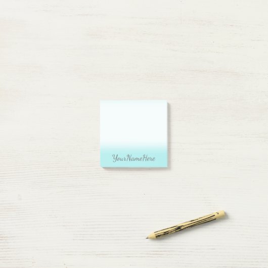 De achtergrond van Turquoise + de grijze Manuscrip Post-it® Notes (Op bureau)