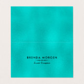 De achtergrond van Turquoise Modern Visitekaartje (Buitenkant ongevouwen)