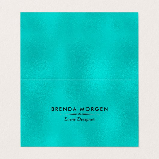 De achtergrond van Turquoise Modern Visitekaartje (Buitenkant ongevouwen)