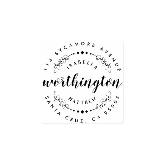 De Achternaam van het douanepaar Huwelijk Terugkee Rubberstempel (Afrduk)