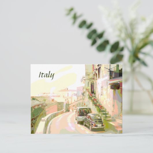 De achterste straten van Italië Reisposter Style Briefkaart (Staand voorkant)