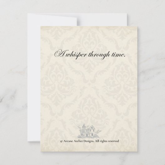 De achtervolging van Roseveil Manor - Gotisch Notitiekaartje (Achterkant)