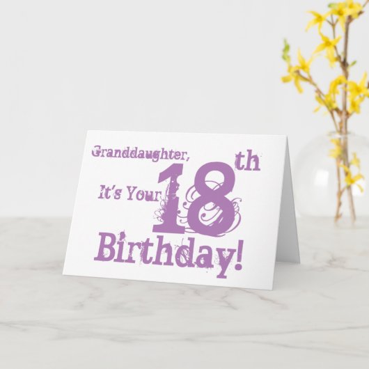 De achttiende verjaardag van mijn kleindochter in  kaart (Gele Bloem)