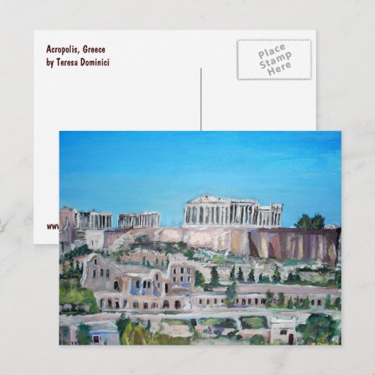 De Acropolis, Briefkaart van Athene (Voorkant / Achterkant)