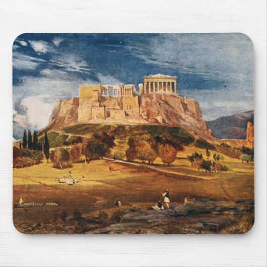 De Acropolis in Athene, het Griekse kleurenlandsch Muismat (Voorkant)