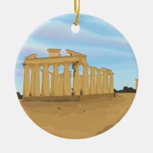 De Acropolis van Athene cartoon Keramisch Ornament