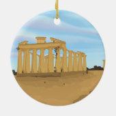 De Acropolis van Athene cartoon Keramisch Ornament (Achterkant)