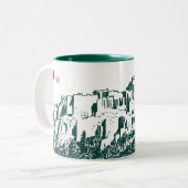 De Acropolis van Athene, Griekenland Tweekleurige Koffiemok (Voorkant links)