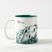 De Acropolis van Athene, Griekenland Tweekleurige Koffiemok (Links)