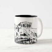 De Acropolis van Athene, Griekenland Tweekleurige Koffiemok (Voorkant rechts)