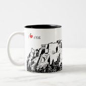 De Acropolis van Athene, Griekenland Tweekleurige Koffiemok (Links)