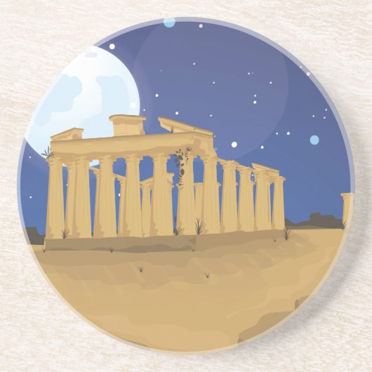 De Acropolis van Athene Zandsteen Onderzetter (Voorkant)
