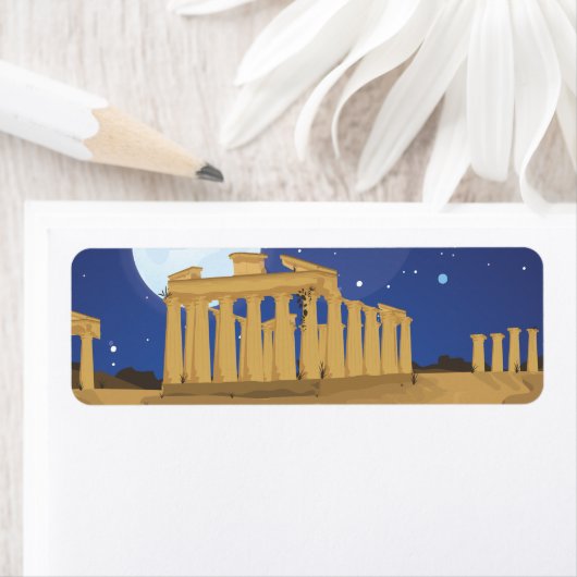 De Acropolis van de cartoon van Athene Etiket (Insitu)