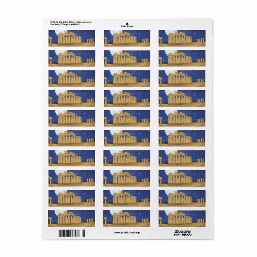 De Acropolis van de cartoon van Athene Etiket (Full Sheet)