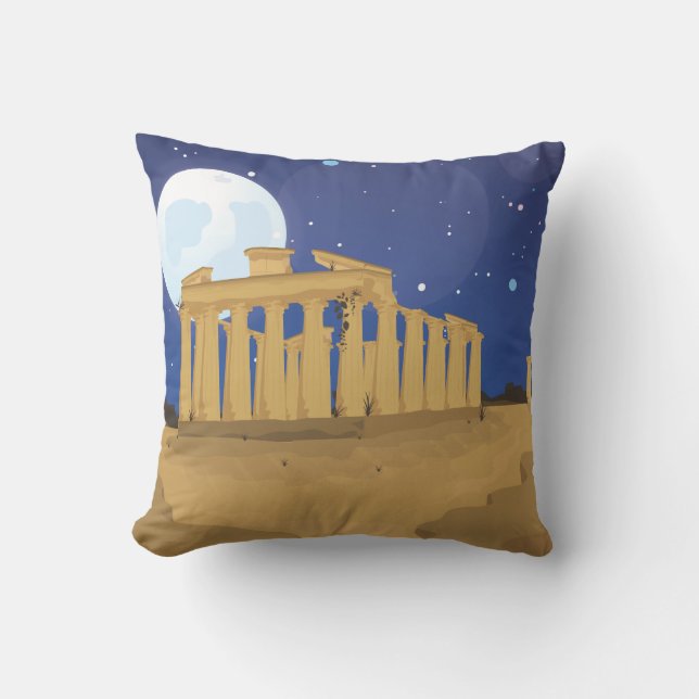 De Acropolis van de cartoon van Athene Kussen (Voorkant)