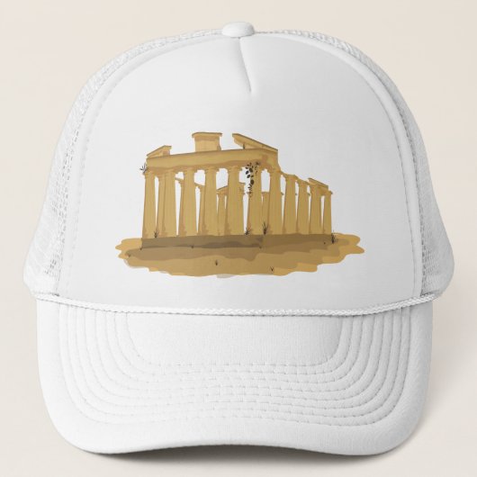 De Acropolis van de cartoon van Athene Trucker Pet (Voorkant)