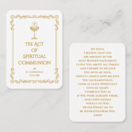 De Act van Spirituele Communie Gebedskaart Plaatskaartje