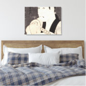De acteur Ichikawa Omezu als dienaar Canvas Afdruk (Insitu (Slaapkamer))