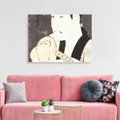 De acteur Ichikawa Omezu als dienaar Canvas Afdruk (Insitu (Woonkamer))